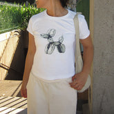 White Balloon Dog Baby Tee